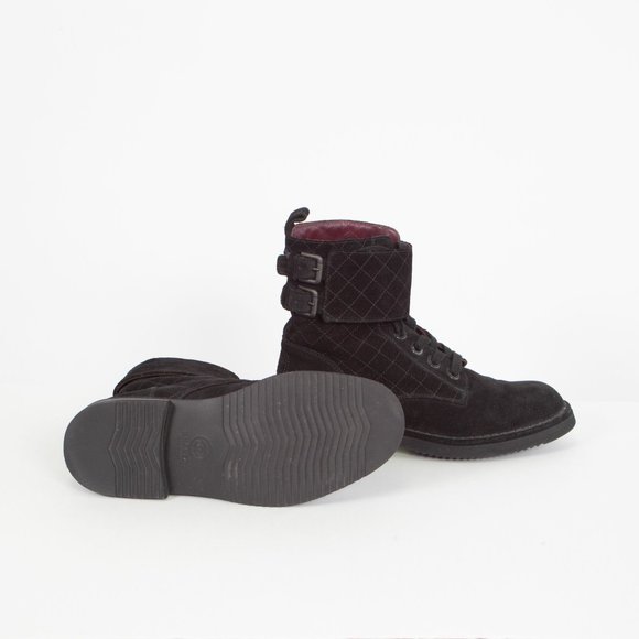Chanel Suede Calfskin Quilted Combat Short Boots - Picture 4 of 4